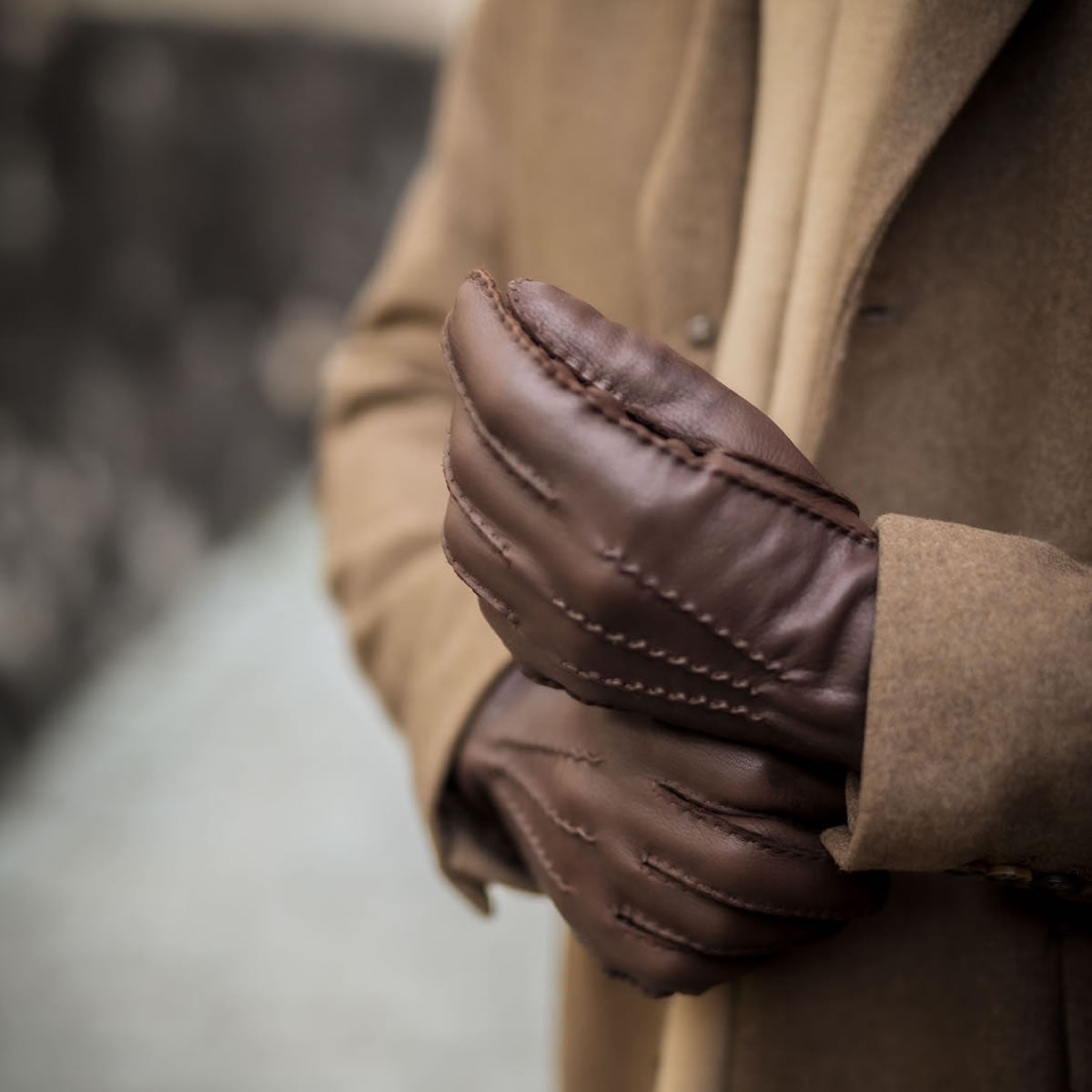 HESTRA Matthew leather driving gloves - chocolate